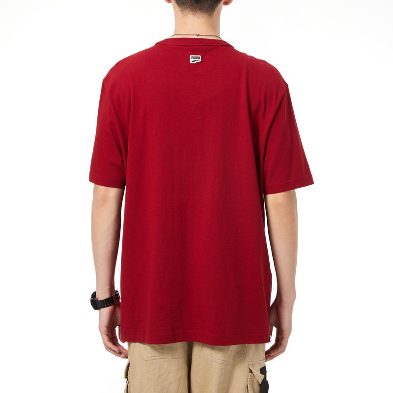 PUMA Athleisure Casual Sports Printing Round Neck Short Sleeve Red 533039-22