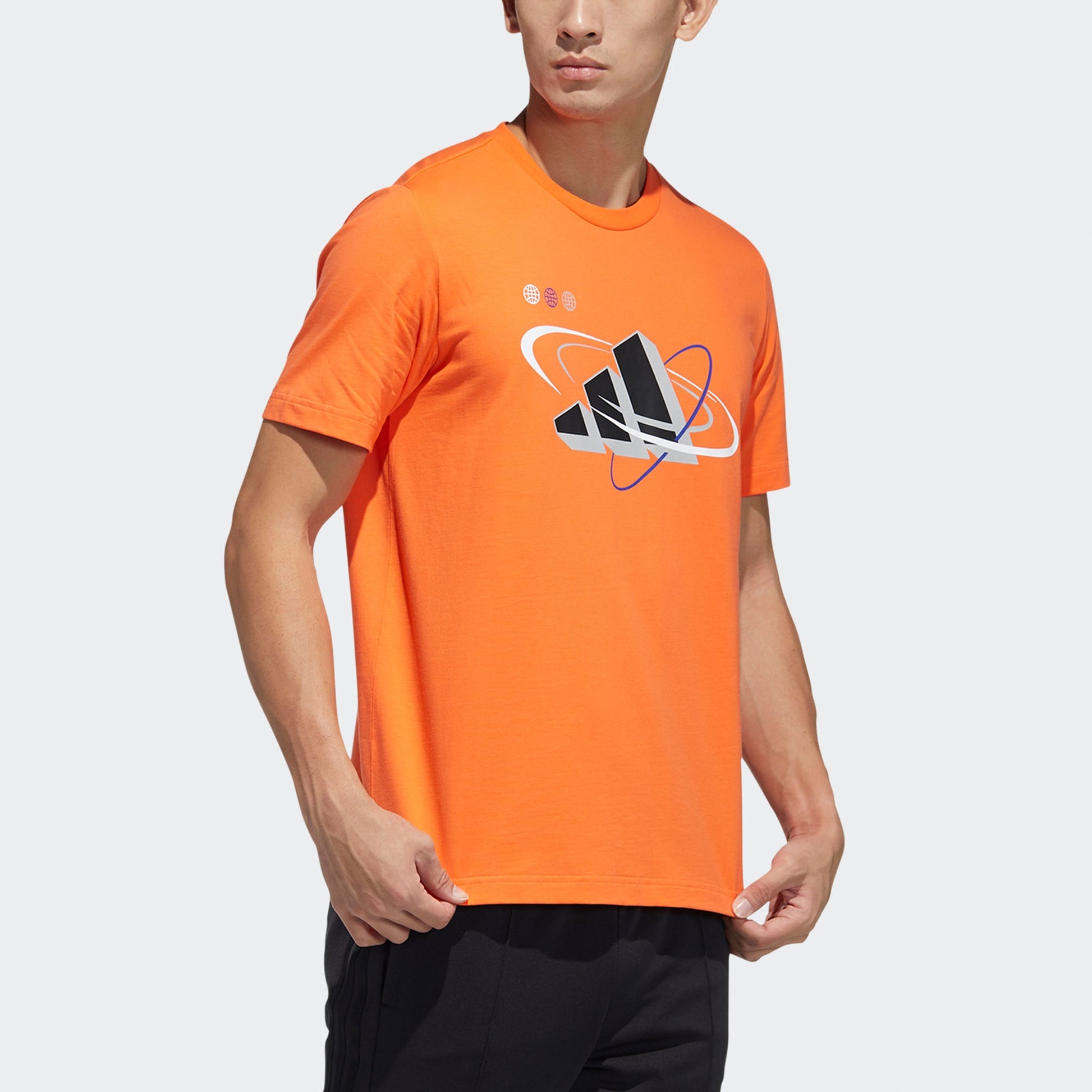 adidas Ub Gfx T Bos Logo Printing Sports Round Neck Short Sleeve Orange GP0846