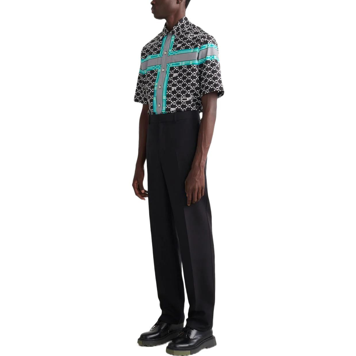 Men's Off-White FW22 Solid Color High Waist Straight Casual Pants/Trousers Version Black OMCA206S22FAB0011000