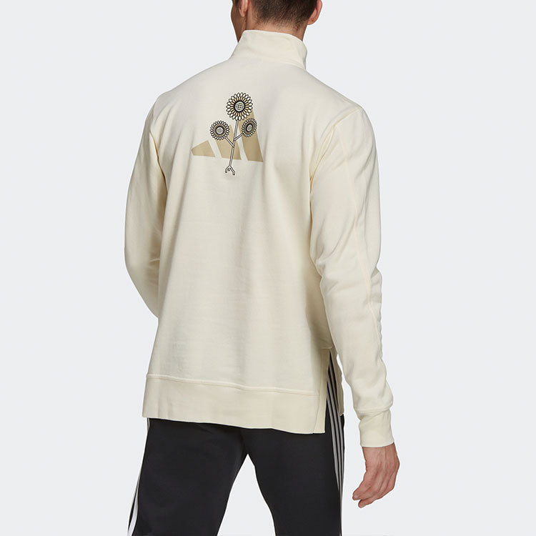 adidas Halfzip M Casual Sports Stylish Half Zipper Stand Collar White H54030