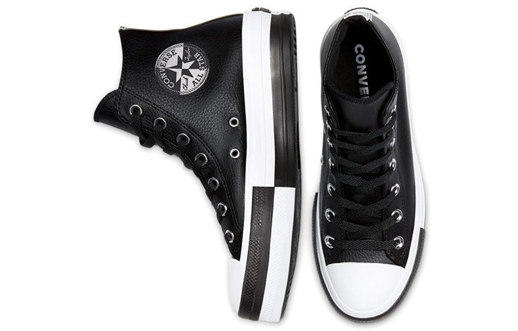 (WMNS) Converse Ctas Double Stack Lift Hi White Black Sneakers 'Black White' 569428C