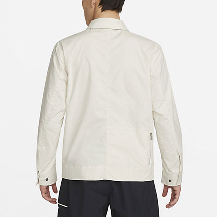 Men's Nike Solid Color Woven Long Sleeves Autumn White Shirt DM6640-104