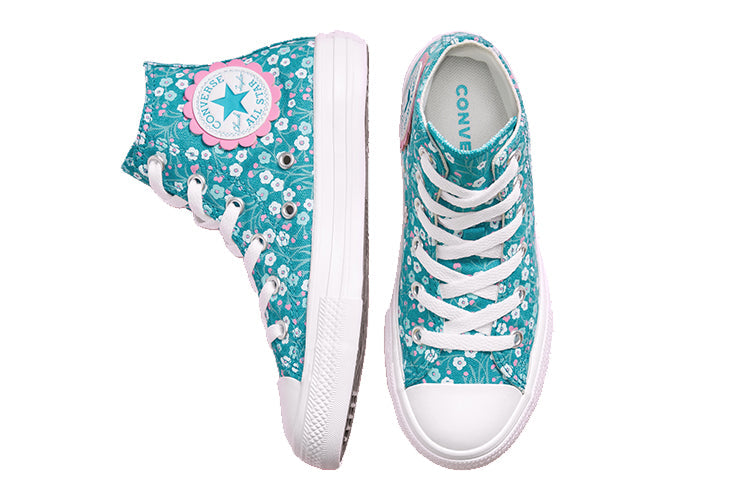 Converse Kids' Chuck Taylor All Star Floral Print Hi Top Sneaker Blue 666876F