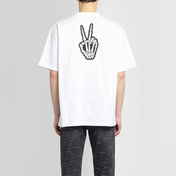 Balenciaga SS21 Drip Peace Large Fit Smile Printing Causual GS White 641675TKVA18639