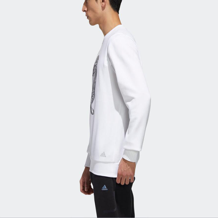 adidas WJ GFX SWT Sports Round Neck Pullover White GF4041