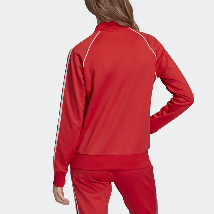 (WMNS) adidas Classic Contrasting Colors Sports Jacket Red FM3313