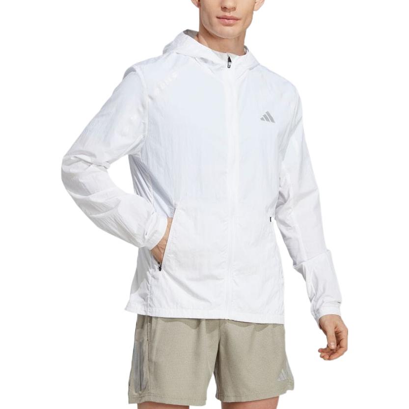 adidas Marathon Warm-Up Running Jacket Asia Sizing 'White' IB8265