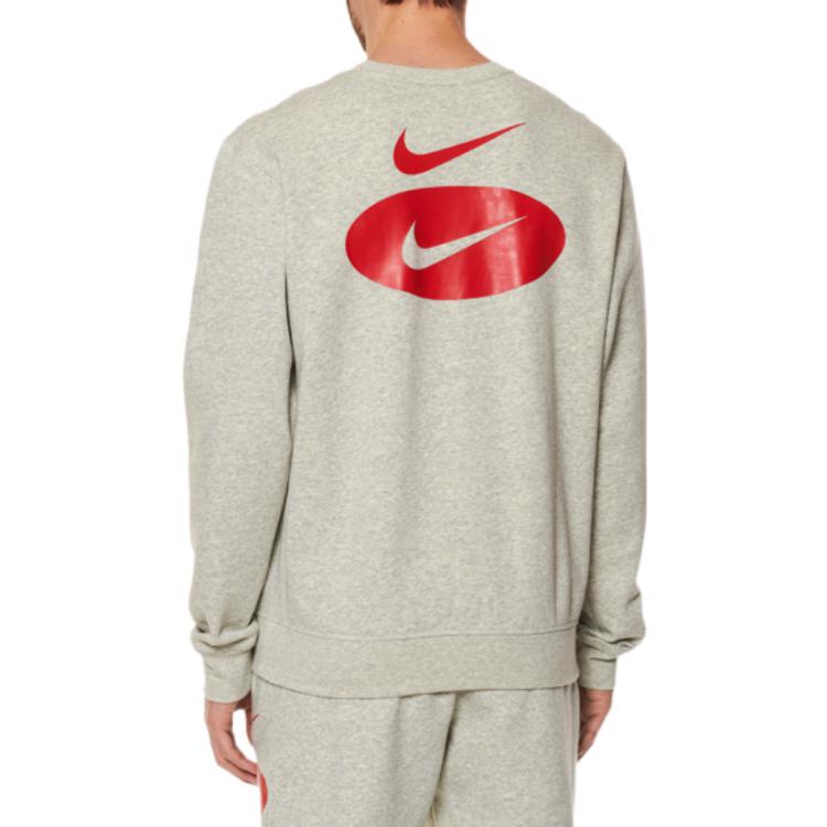 Men's Nike Fleece Ribbed Round Neck Sports Round Neck Gray DM5460-050