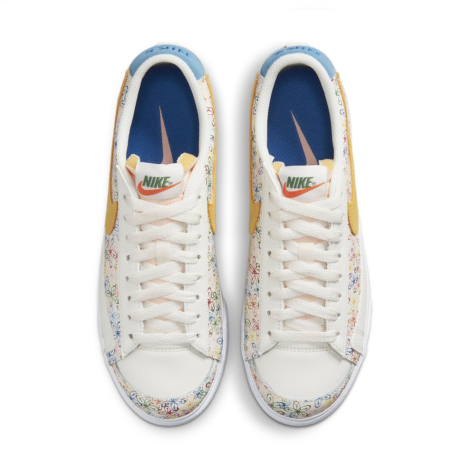 (WMNS) Nike Blazer Low Platform 'White Blue Yellow' DV3210-100