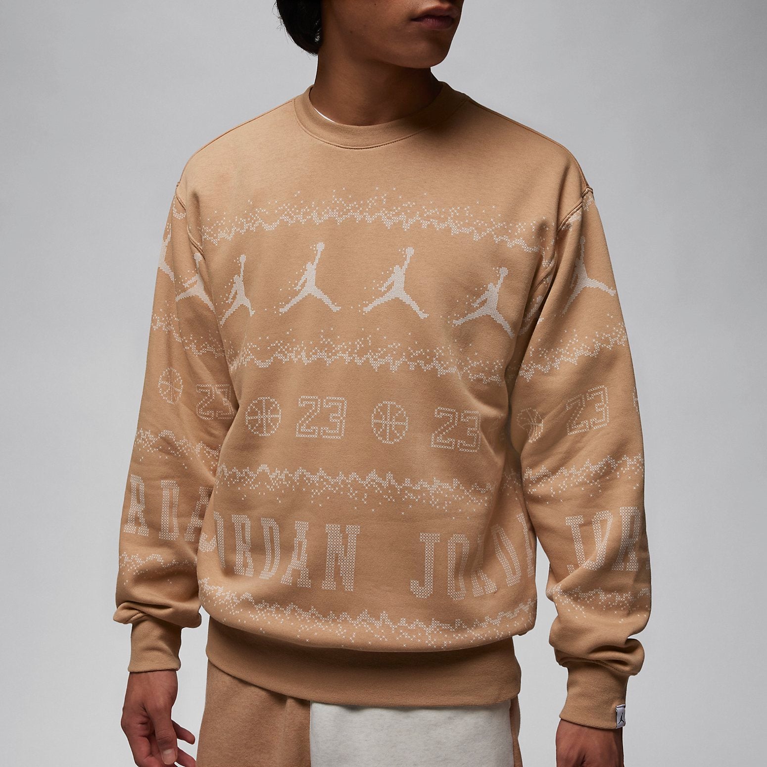 Air jordan essential holiday fleece crew 'Hemp' FD7464-200