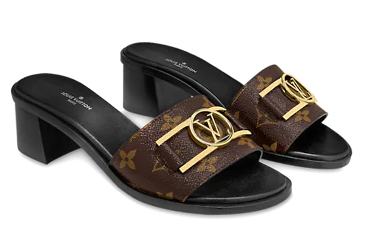 (WMNS) LOUIS VUITTON Lock It Slides 'Brown Monogram with Gold Plate' 1A660E