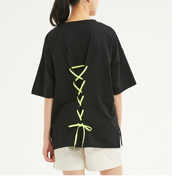 (WMNS) Converse All Star Loose Lacing Short Sleeve Black 10020850-001