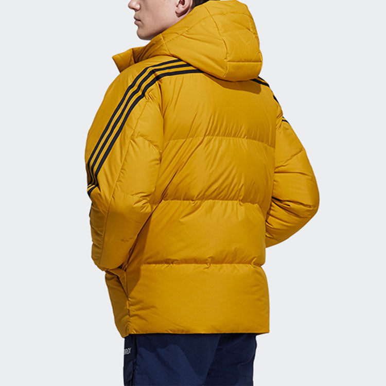 adidas 3st Puffy Dwn J Casual Sports Stay Warm hooded down Jacket Yellow H20757