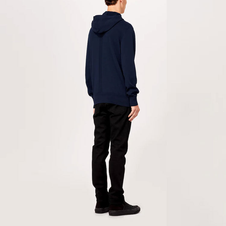 Men's LOUIS VUITTON FW21 Logo Solid Color Long Sleeves Navy Blue 1A3LSD