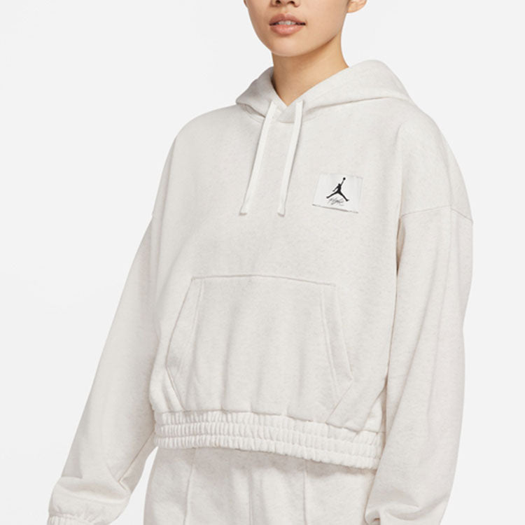 (WMNS) Air Jordan Casual Sports Knit Loose Hoodie Short Coconut Milk DD6999-113