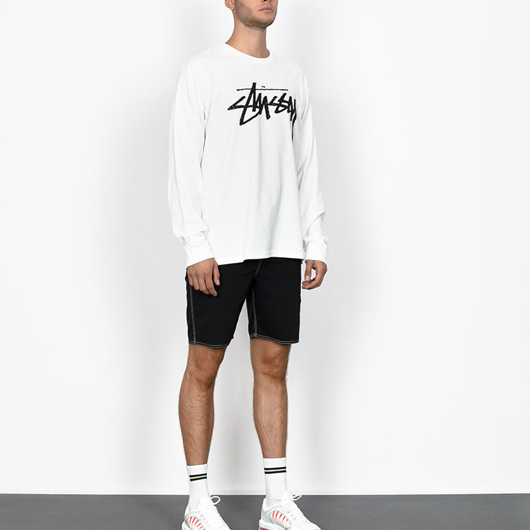 Men's Stussy Stock Long Sleeves White 1994406-1201