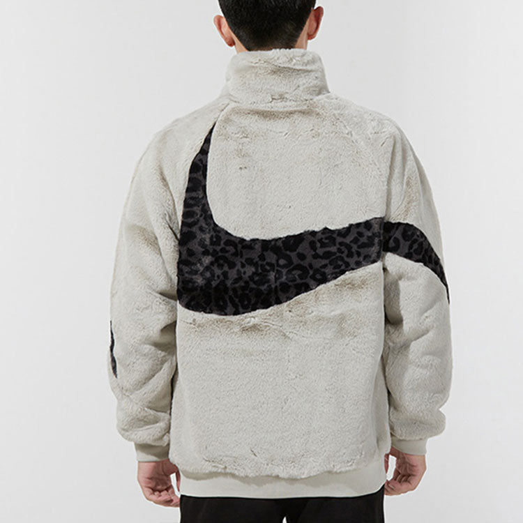 Men's Nike Sportswear Swoosh Contrasting Colors Large Logo Sports Jacket Autumn White DH6685-072
