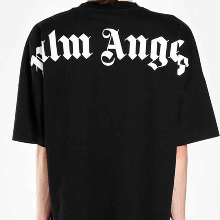 Men's PALM ANGELS Back Logo Short Sleeve Black PMAA002R204130351001