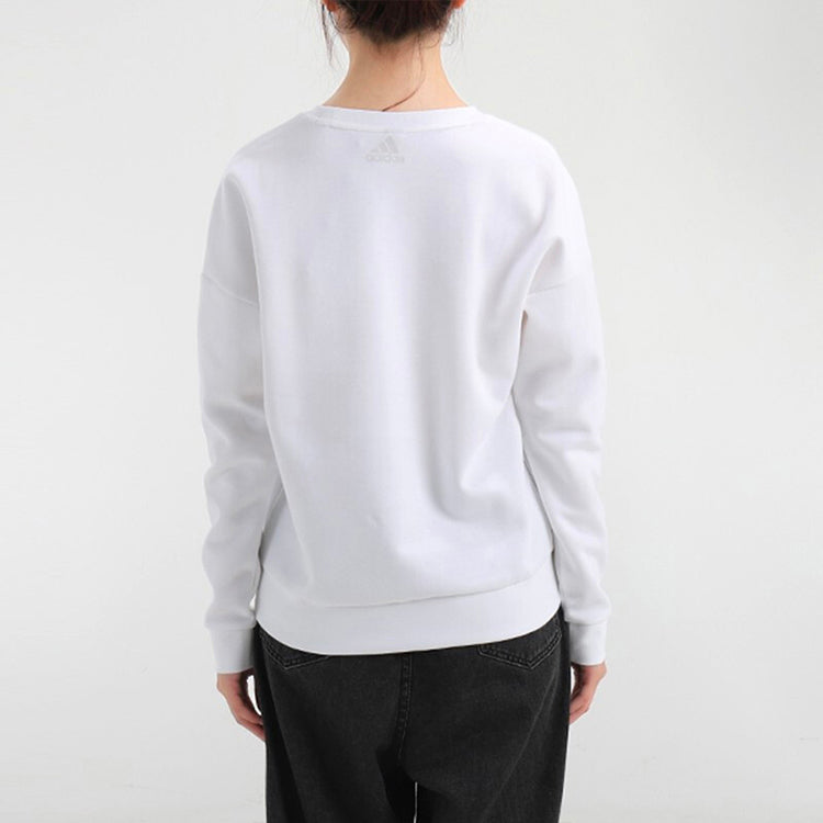 (WMNS) adidas Athleisure Casual Sports Round Neck Pullover White Hoodie GF0167