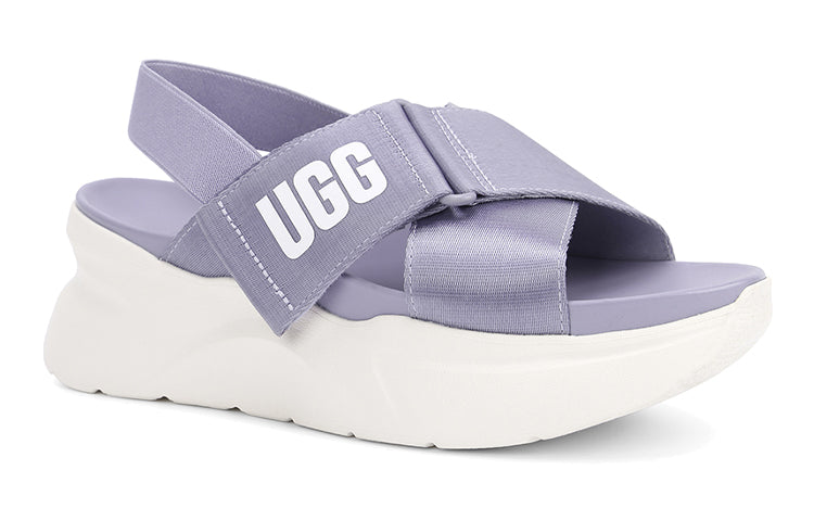 (WMNS) UGG La Breeze Open Toe Thick Sole Sports Sandals White Purple 'Black White' 1117354-JGL