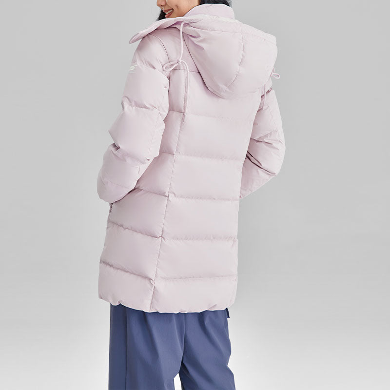 (WMNS) Skechers BASIC Long Down Jacket 'Pink' P423W085-0239