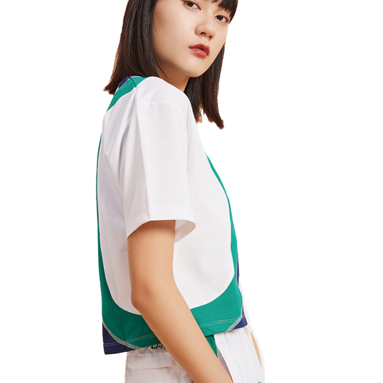 Li-Ning Contrasting Colors Casual Sports Loose Short Sleeve White ATSQ022-1