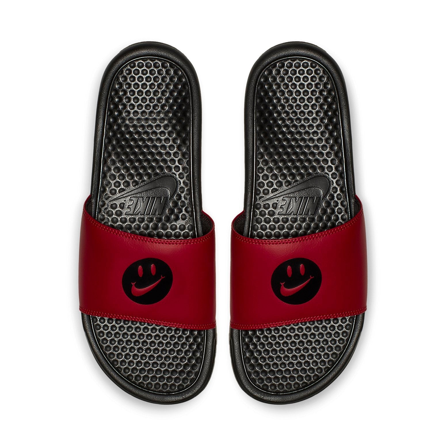 Nike Benassi Just Do It Print Slippers 'Black Red' 631261-022