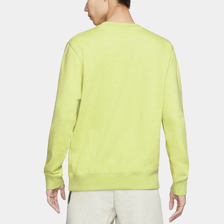 Nike Sportswear Logo Embroidered Sports Round Neck Pullover Green DA0684-352