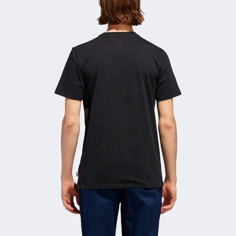 adidas originals Oncourt Tee Funny Printing Logo Sports Round Neck Short Sleeve Black DT8110