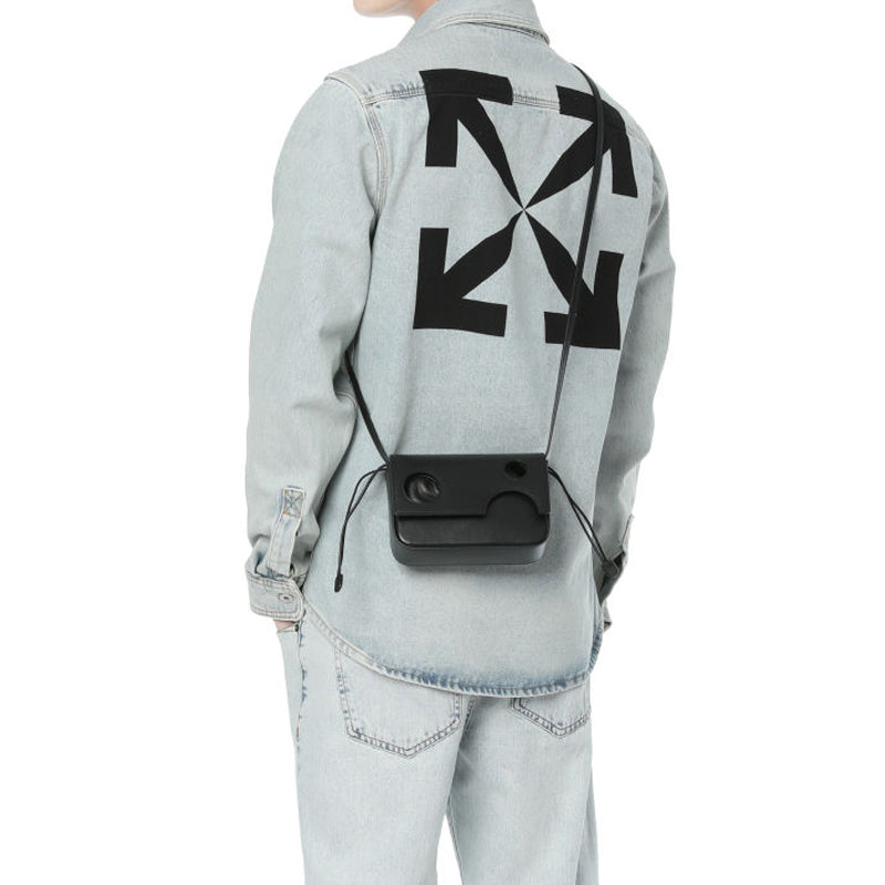Off-White Leather 21 Flip Single-Shoulder Bag Black OFWBGPO11BGNGBKX