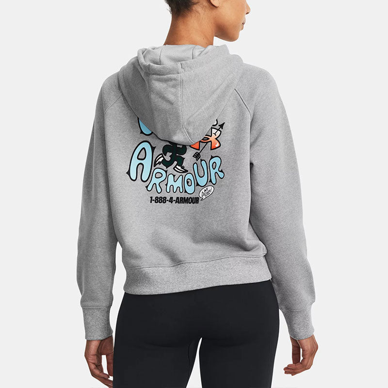 (WMNS) Under Armour Heavyweight Terry Rose Hoodie 'Grey' 1379834-011
