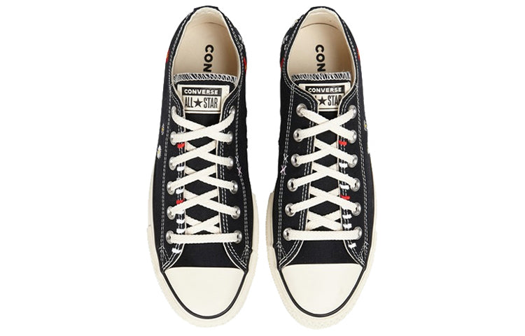 (WMNS) Converse Chuck Taylor All Star Lift Low 'Daisy Embroidery - Black' 567994C