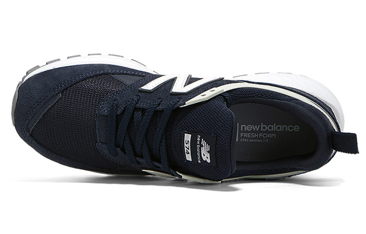 New Balance 574 Breathable Wear-resistant Non-Slip Low Tops Navy Blue MS574NSA