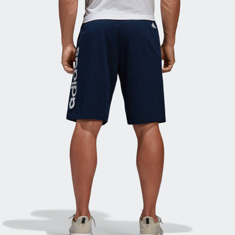 Men's adidas Ess Lin Shor SJ Sports Stylish Knit Navy Blue Shorts BS5028