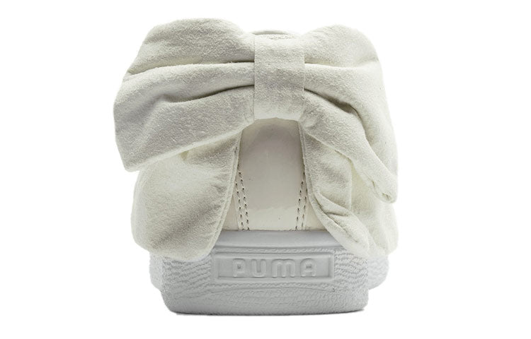 (WMNS) PUMA Basket Suede Bow Leisure Board Shoes Creamy/White 367353-04