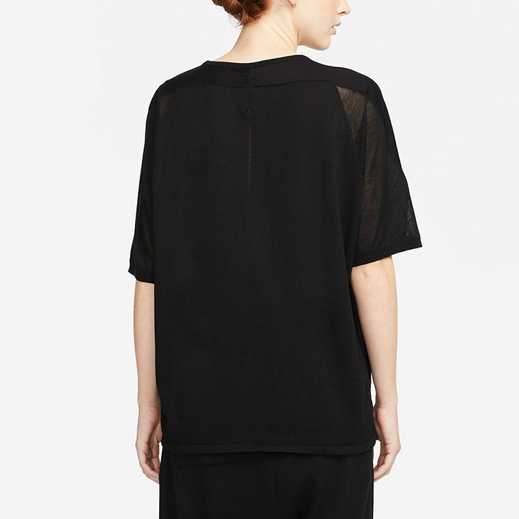 (WMNS) Nike ESC Solid Color Round Neck Short Sleeve Black DH2914-010