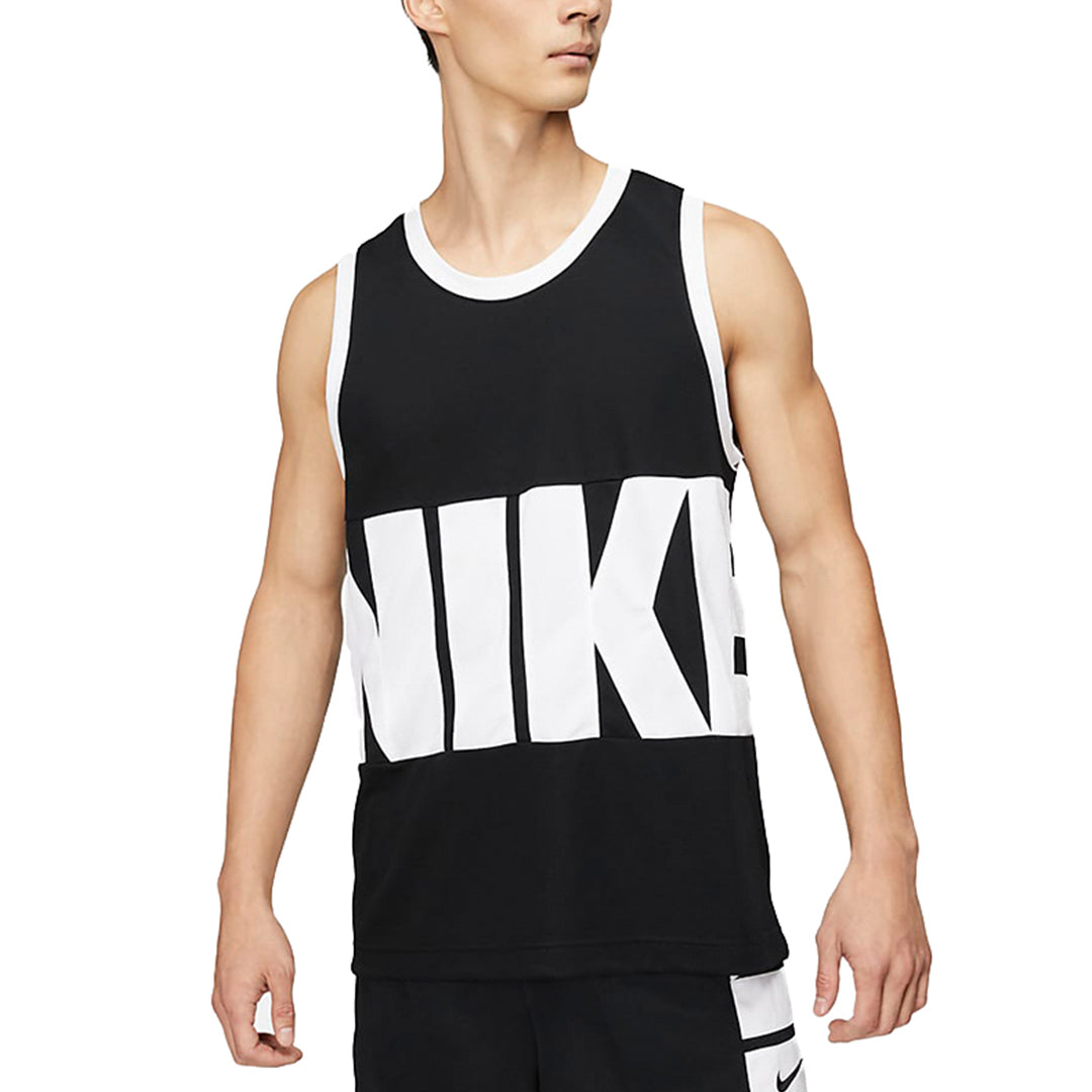 Men's Nike Large Logo Printing Sports Basketball Jersey/Vest Black DA1042-010