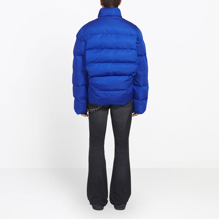 Balenciaga Small Logo Print Down Jacket 'Blue' 556231TYD334210