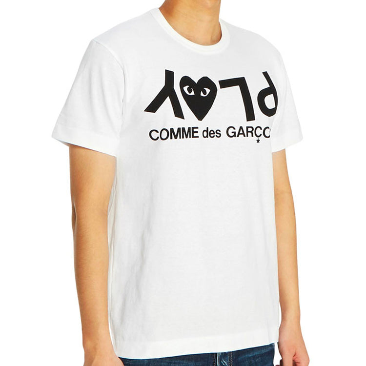 COMME des GARCONS PLAY Inverted Text T-Shirt 'White' AZ-T068-051-1