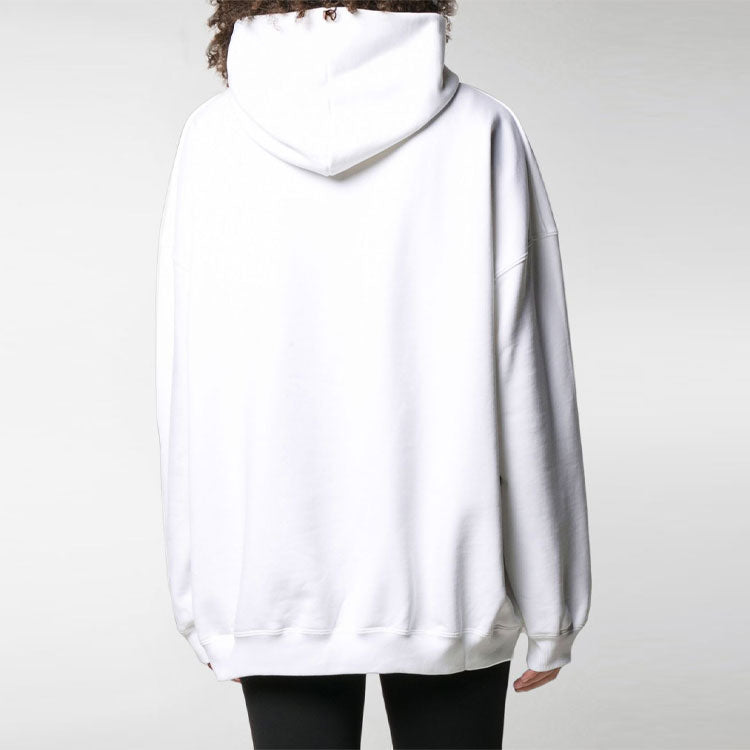 (WMNS) Balenciaga Pattern Loose Version Hoodie Sports White 620947TIV809000