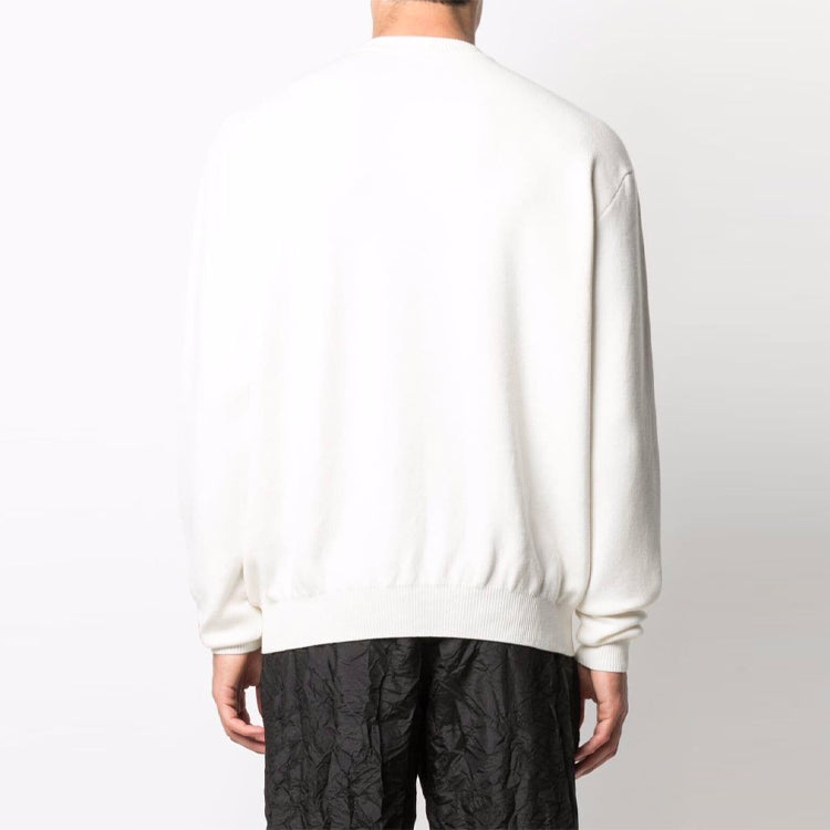 HERON PRESTON CTNMB Logo Knitted Jumper Sweatshirt 'White Black' HMHE006F21KNI0030401