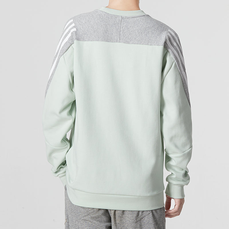 Men's adidas Fi 3S Crew Classic Colorblock Athleisure Casual Sports Round Neck Green HK4564