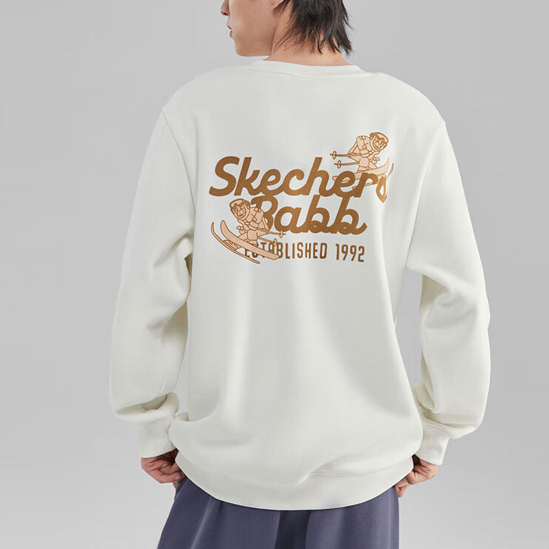 Skechers Letter Printed Crew Sweater 'White Gold' L423U073-0074