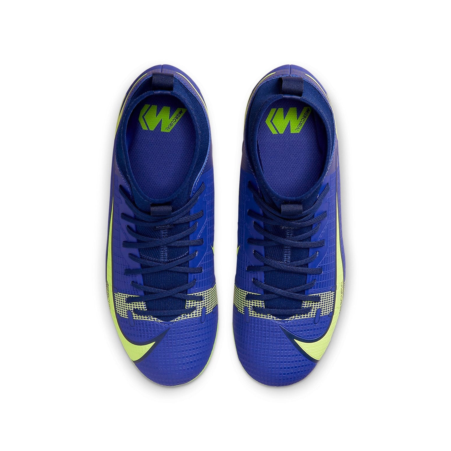 (GS) Nike Jr Mercurial Superfly 8 Academy AG Artificial Grass 'Dark Blue Neon Green' CV0732-474