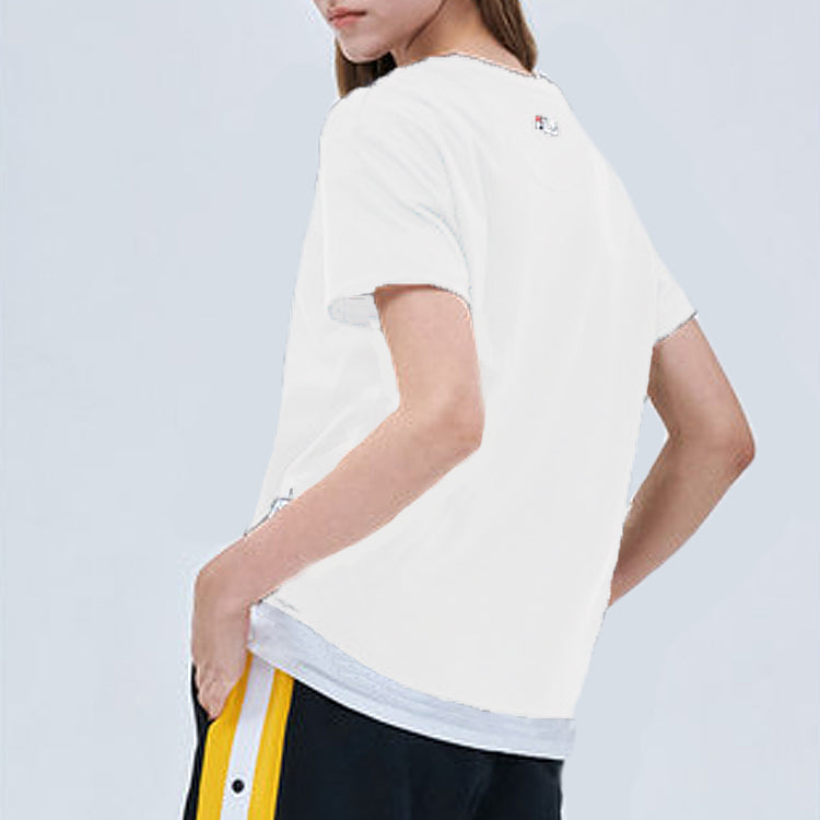 (WMNS) FILA FUSION Minimalistic logo Short Sleeve White T11W022107F-WT
