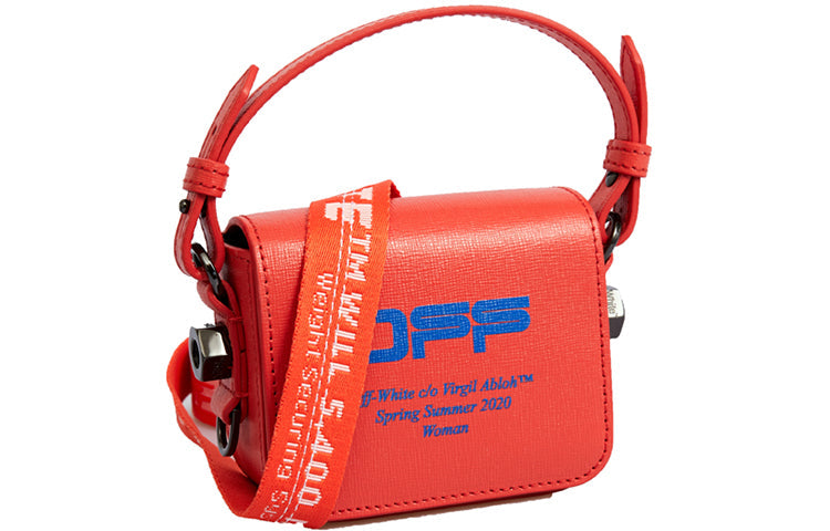 (WMNS) Off-White 20 Logo Printing Series Leather Industrial Style Camera Bag Messenger Bag Orange OWNA087R204230732130