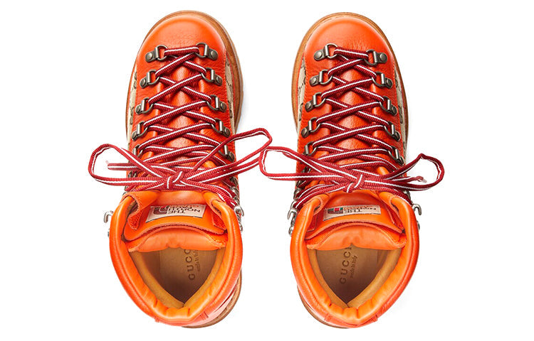 (WMNS) Gucci x The North Face Canvas Leather Boots 'Orange' 679927-18A40-7570