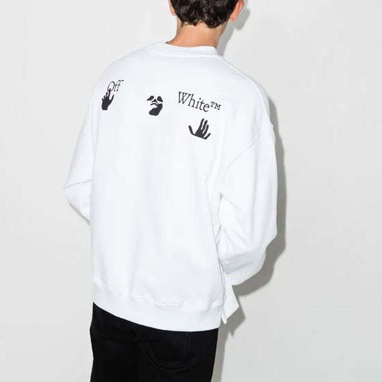 Off-White Quote Alphabet Pattern Round Neck White OMBA054S22FLE0010110