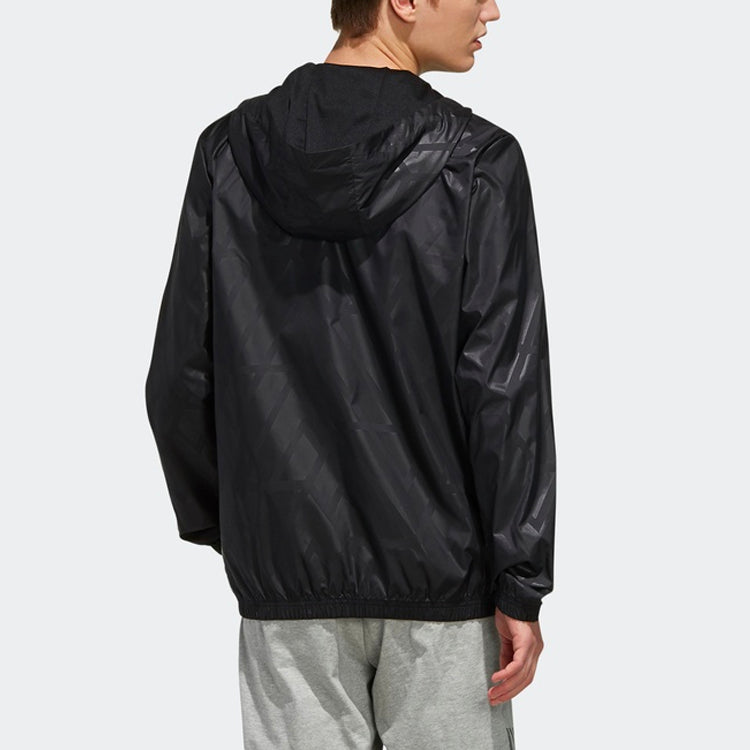 adidas neo Alphabet Geometry Pattern Loose Zipper Jacket Black EI4508