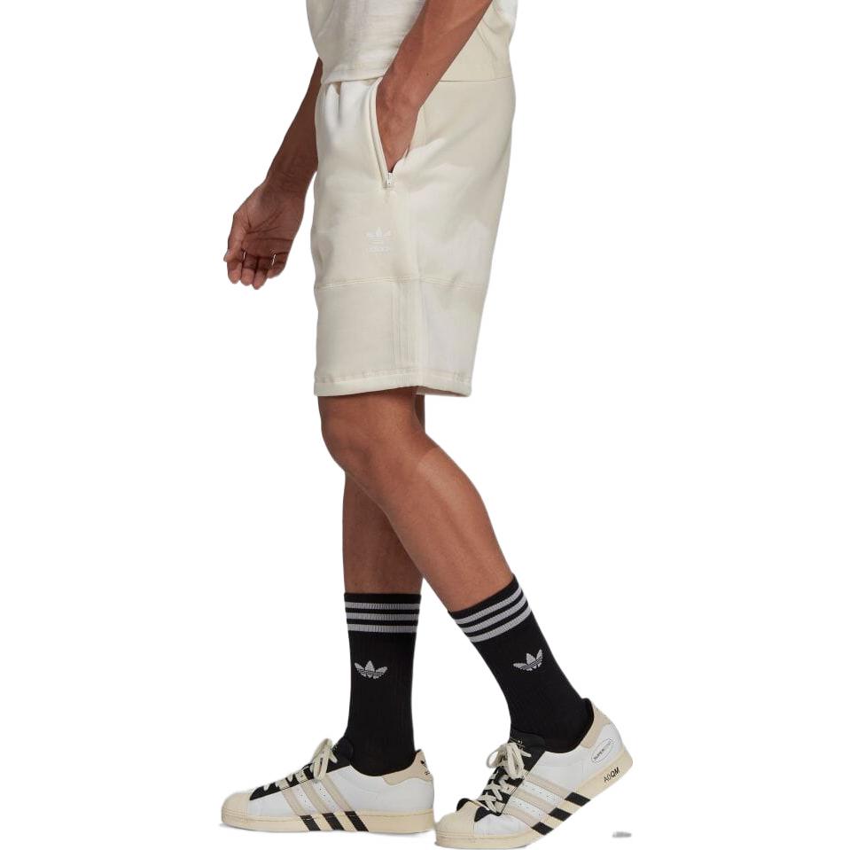 adidas originals Drawstring Pocket Solid Color Elastic Waistband Straight Shorts Japanese version Creamy White HC1969